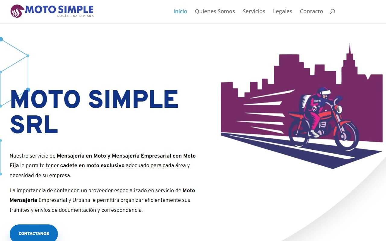 Moto Simple — portada del sitio web institucional