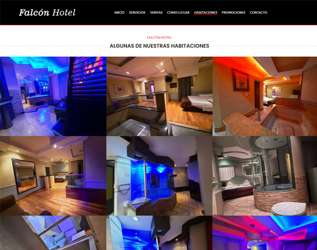 Diseño de página Web institucional para Hotel se muestra la solapa habitaciones
