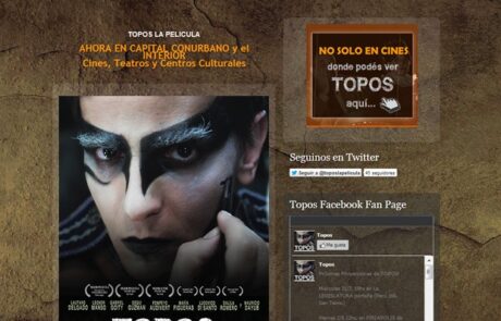 Diseño web Informativo para la Topos La Película Cine se muestra el inicio