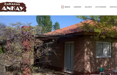 Diseño de página web para Cabañas Ankay San Luis Carpintería se muestra el inicio